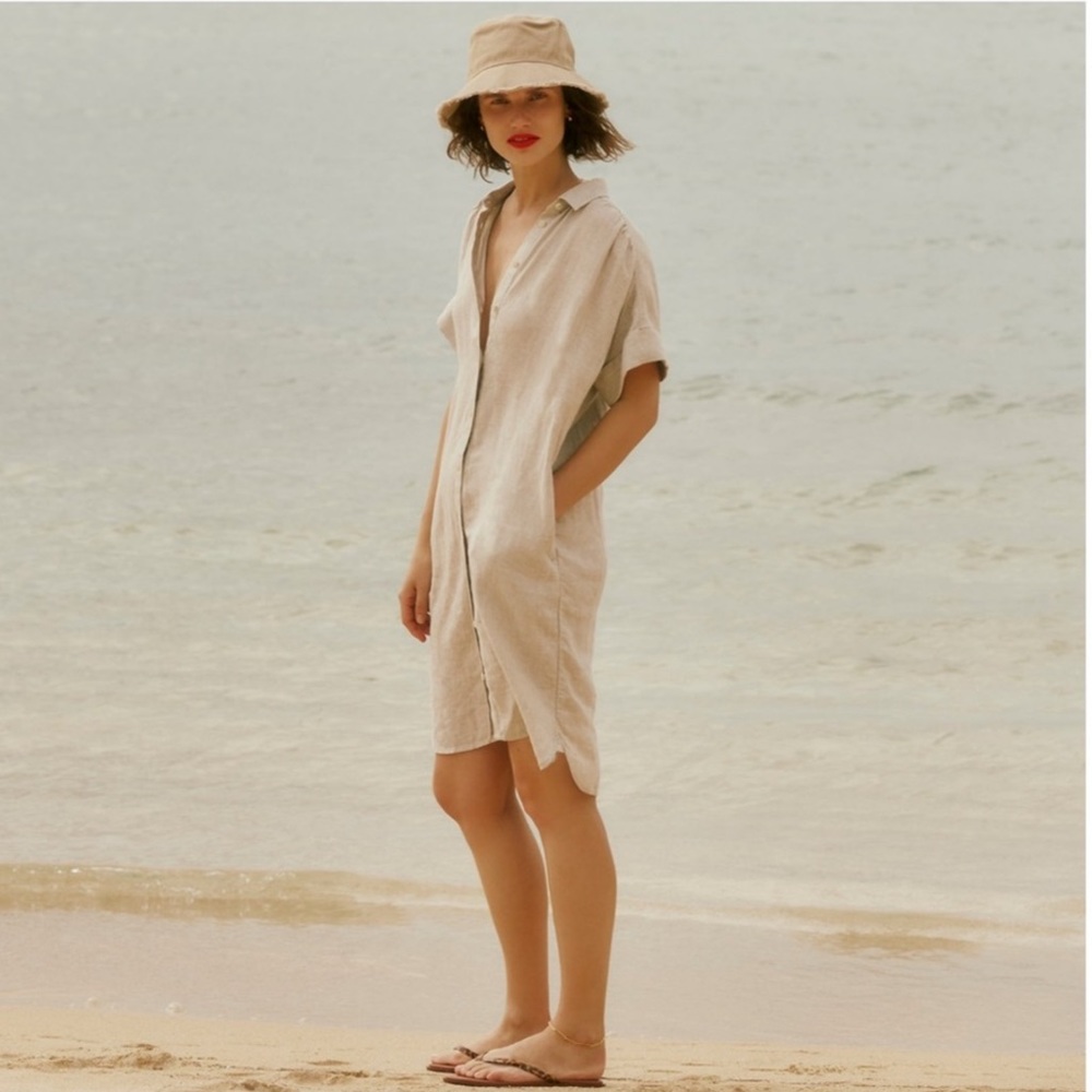 JCREW LINEN RELAX FIT SHIRT DRESS SZ XS NWT